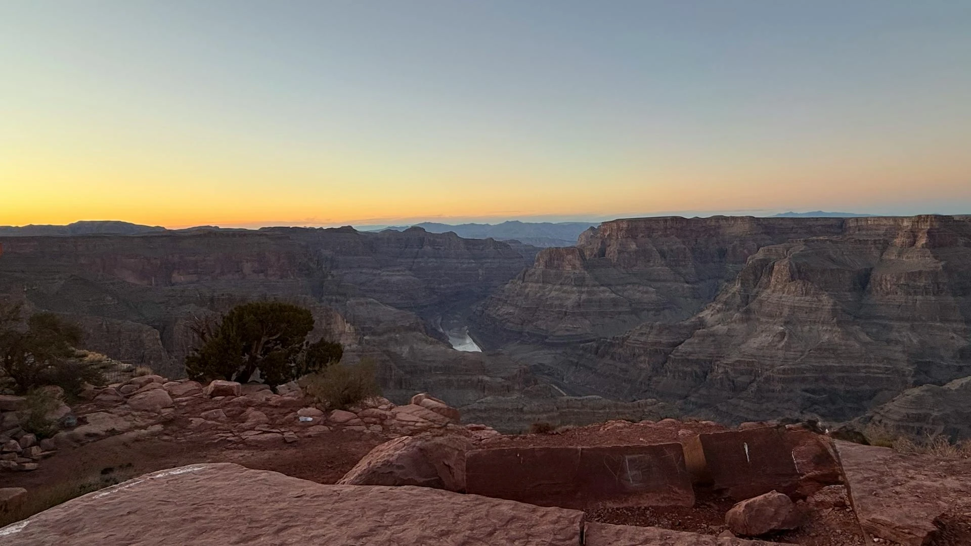 The Grand Canyon glowing at sunset
