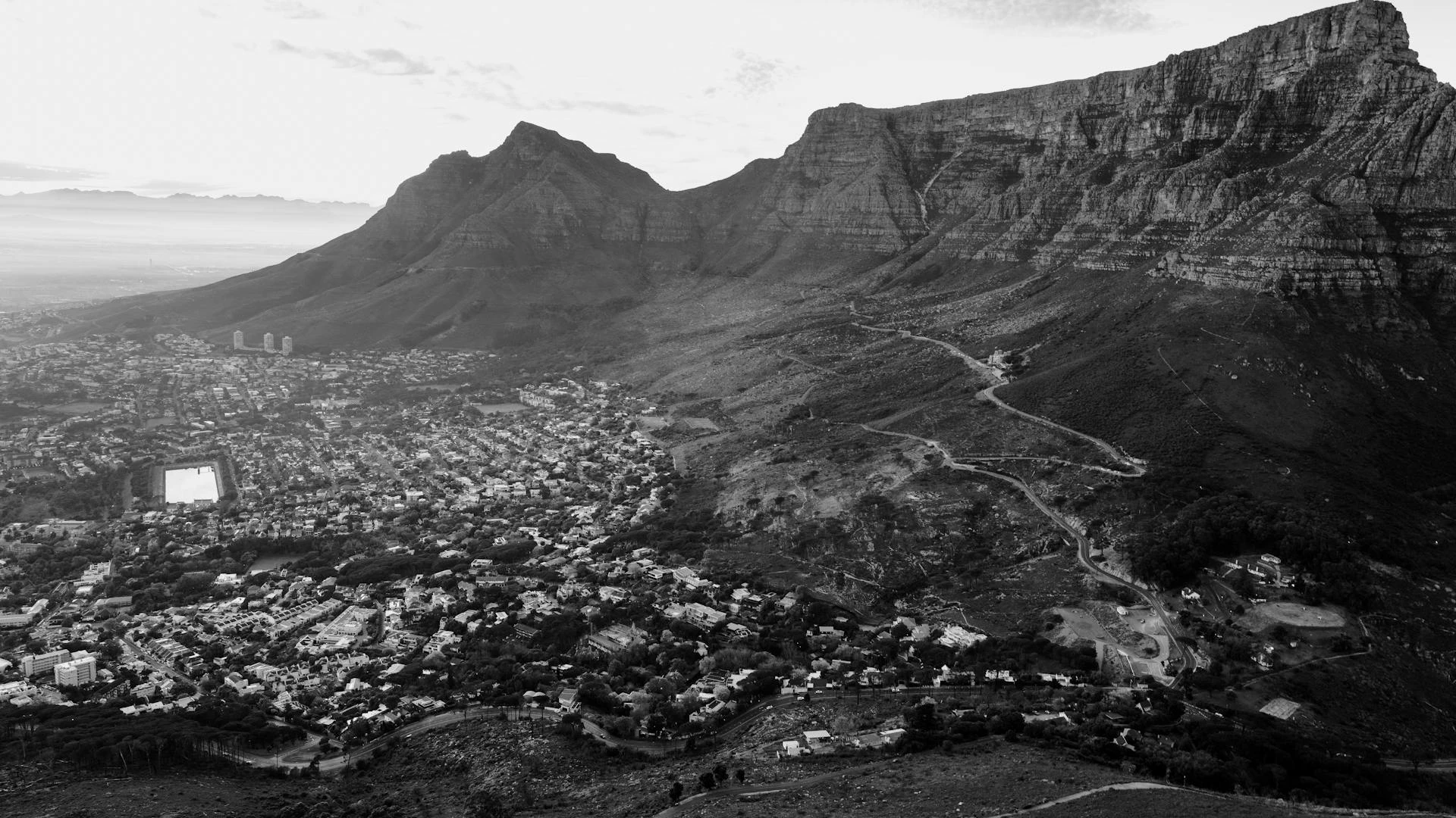 Cape Town beach with Table Mountain in the background