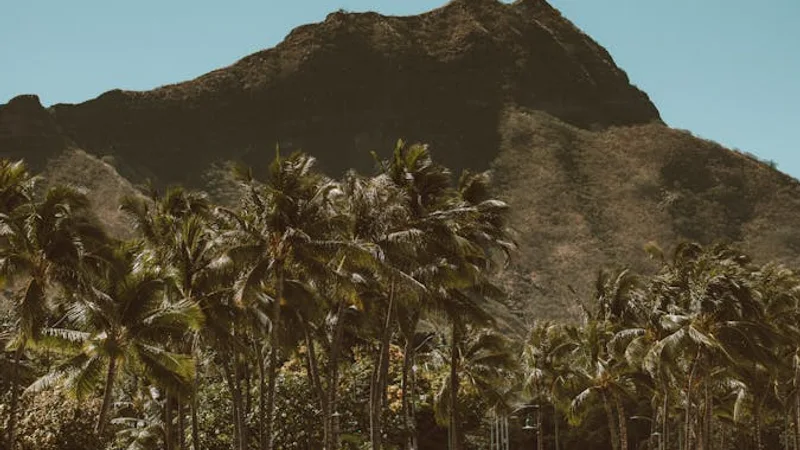 Hawaii tropical landscape lush green cliffs and ocean