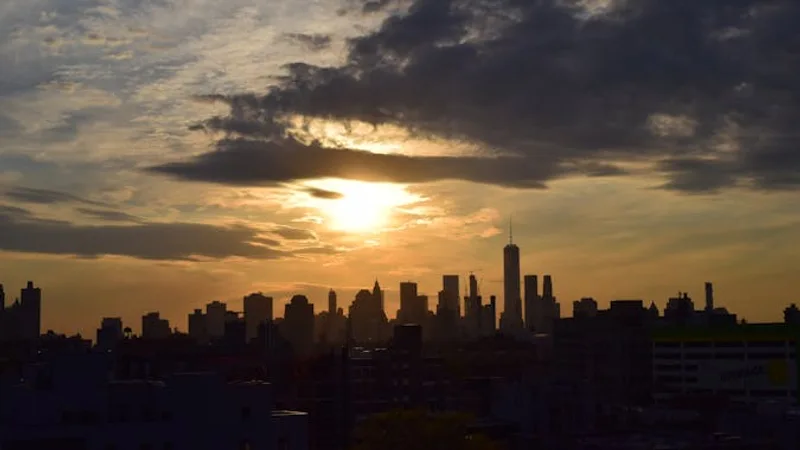 New York City Manhattan skyline with skyscrapers