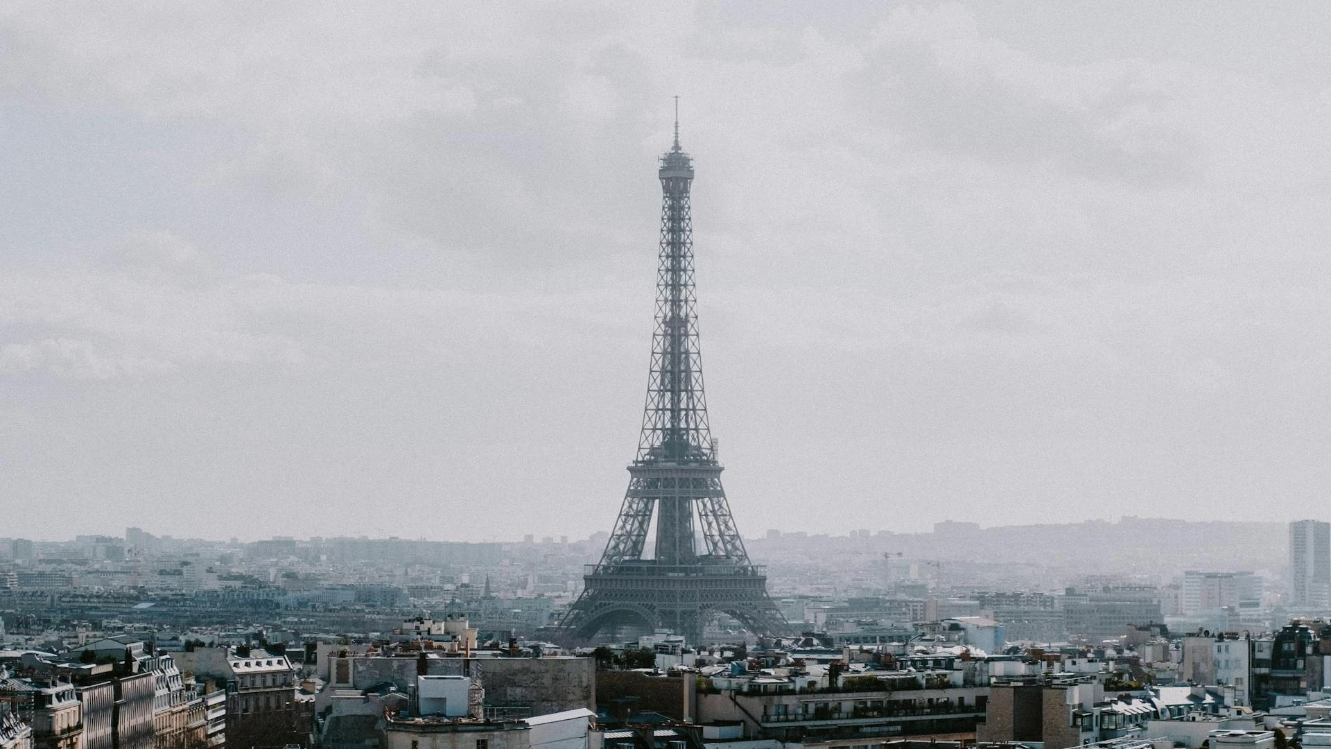 Paris Eiffel Tower iconic landmark against the sky