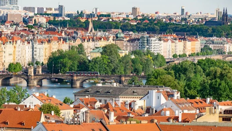 Prague Charles Bridge over the Vltava at sunrise
