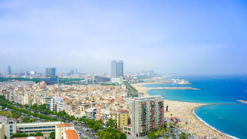 Barcelona street architecture and urban cityscape